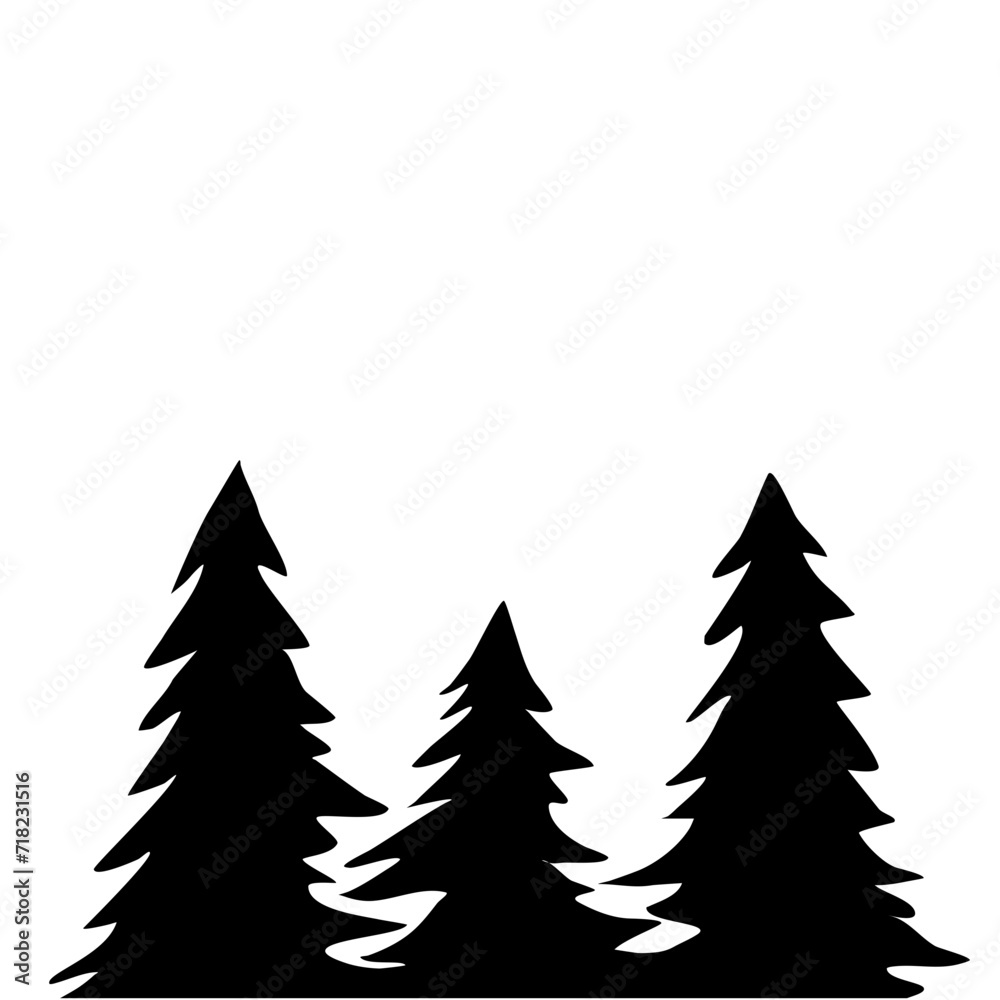 Fototapeta premium Fir Tree Silhouette 
