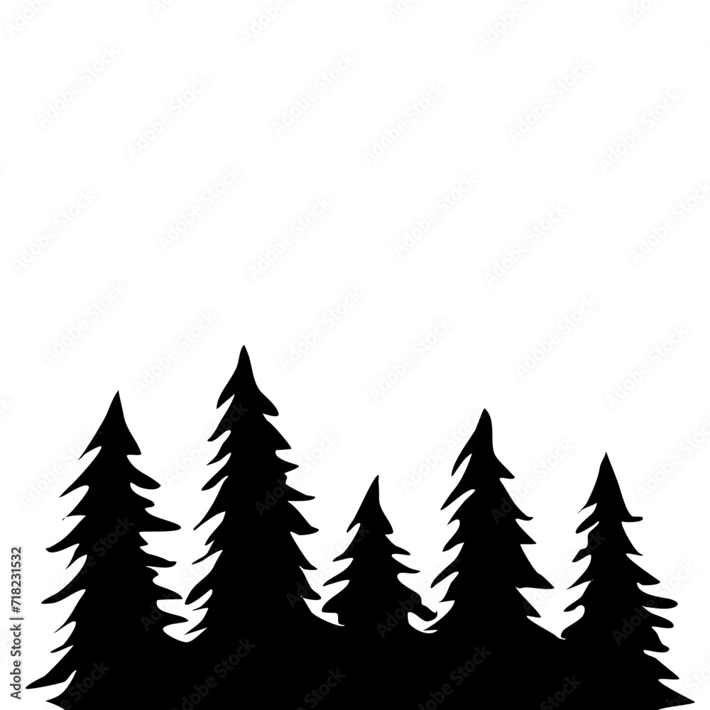 Obraz premium Fir Tree Silhouette 