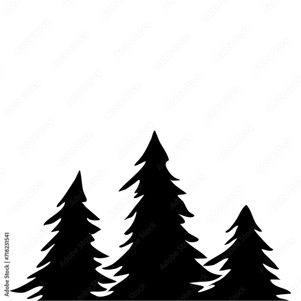Fototapeta premium Fir Tree Silhouette 