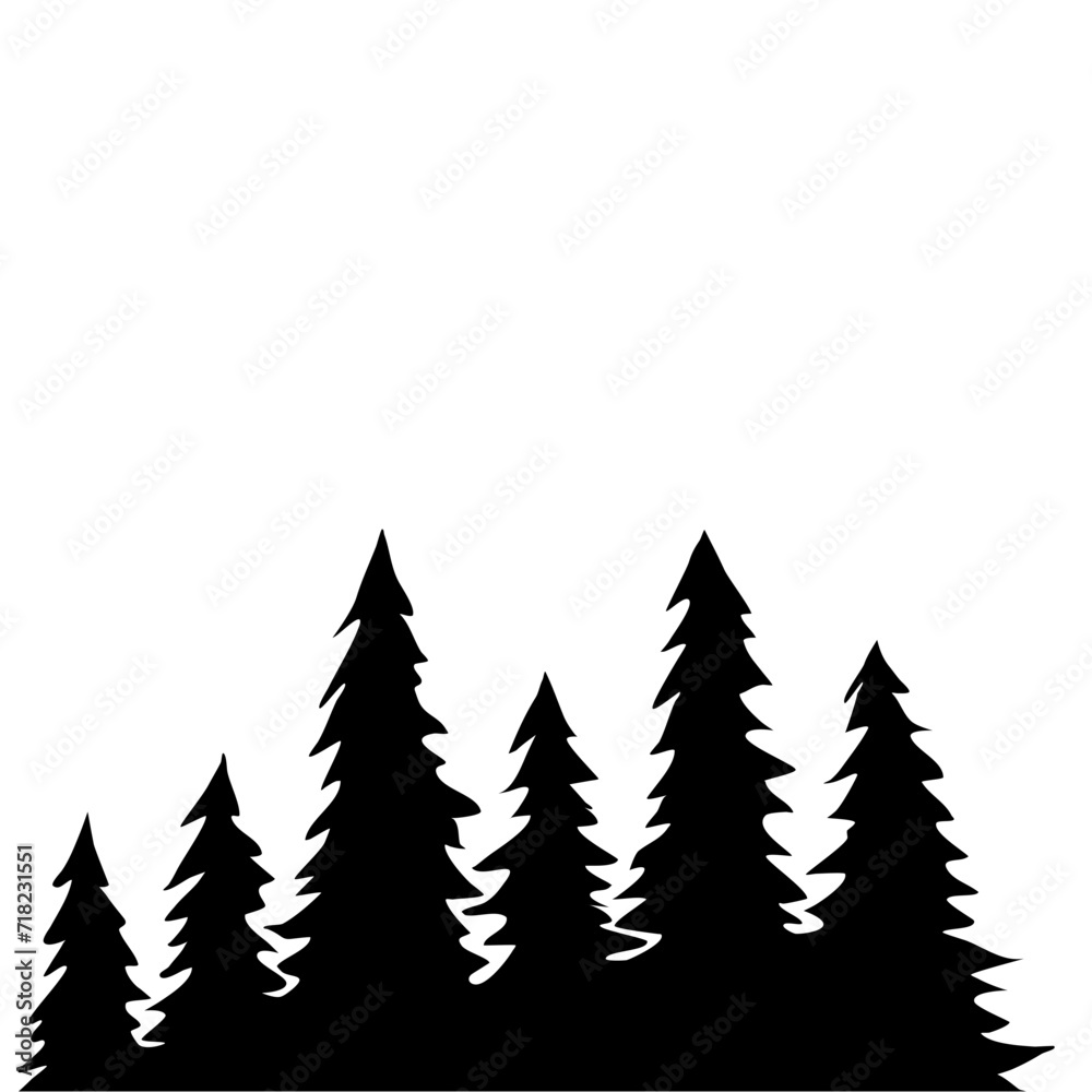 Obraz premium Fir Tree Silhouette 