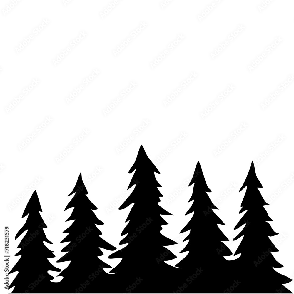 Obraz premium Fir Tree Silhouette 