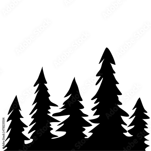 Wallpaper Mural Fir Tree Silhouette  Torontodigital.ca