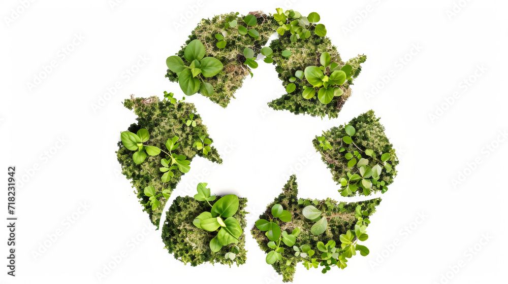 Recycling symbol made by Planet Earth elements, isolated in white background. Earth Day celebration, Sustainable Recycling Concept and support for environmental protection. Recycling symbol made by Planet Earth elements, isolated in white background. Earth Day celebration, Sustainable Recycling Concept and support for environmental protection.