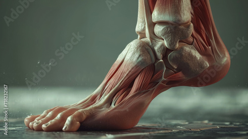 Close-up of Muscular Feet Revealing Exposed Muscles photo