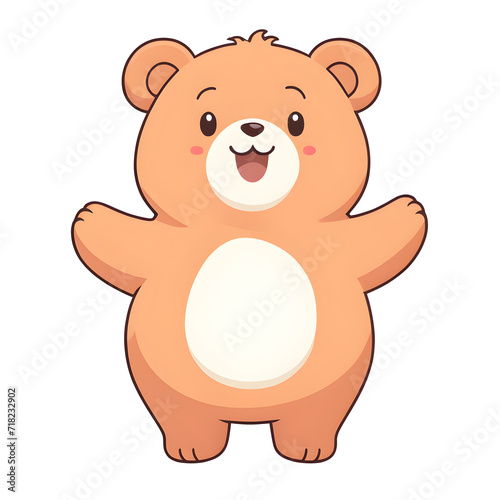 A Peach Fuzz  Color Bear Illustration with Transparent Background
