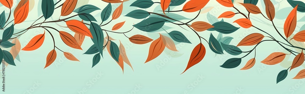 seamless background picture with leaf pattern, leaves, trees, tree branches