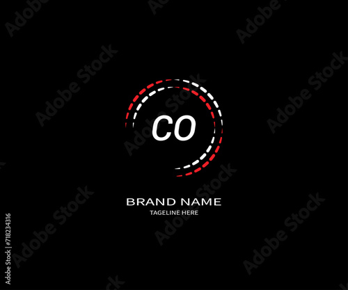 Abstract CO letter logo Design. With black background.