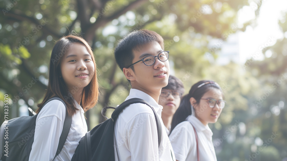 A group of asian college / university students or young employees A group of asian college / university students or young employees