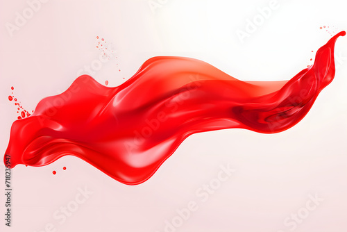 Generate an isolated PNG background with a liquid red drop color stroke on a gradient abstract canvas. Generative AI,