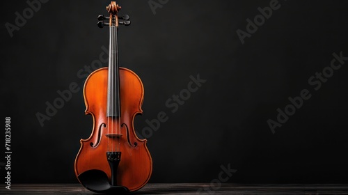 A music-themed background with a violin as the main focal point, accompanied by ample copy space