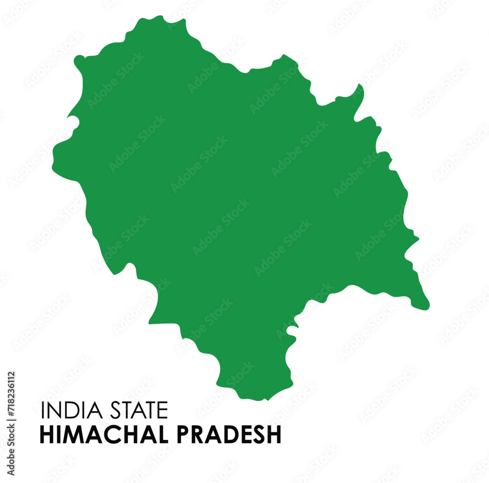 Himachal Pradesh map of Indian state. Himachal Pradesh map vector illustration. Himachal Pradesh vector map on white background.