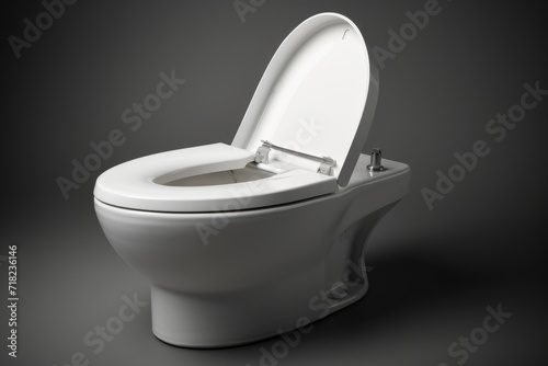 Hygienic Flushing White Toilet Bowl in Closeup View for Home Hygiene and Comfort