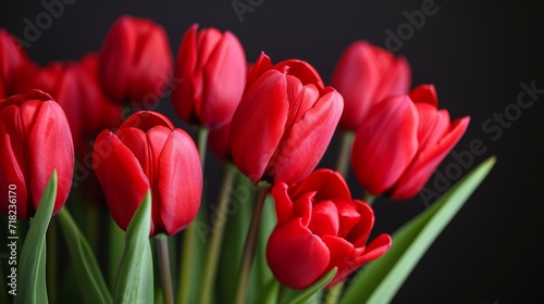A Bunch of Red Tulips in a Vase  Simple  Elegant Flower Arrangement for Home Decor