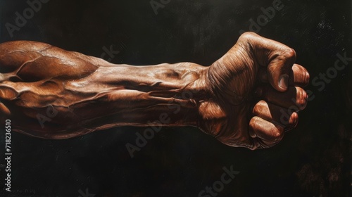 Painting of a Mans Arm and Arm Muscles © Denys