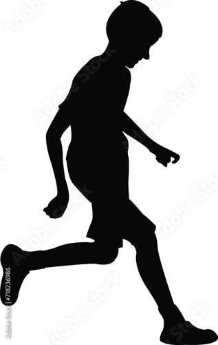 a boy running body silhouette vector © turkishblue