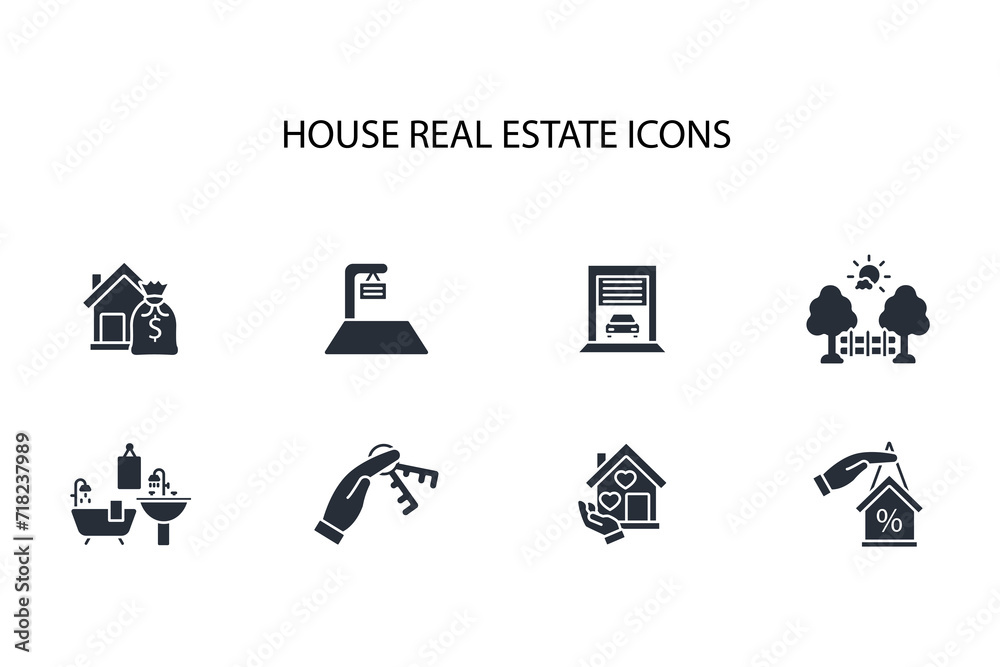 House or Real estate icon set.vector.Editable stroke.linear style sign for use web design,logo.Symbol illustration. House or Real estate icon set.vector.Editable stroke.linear style sign for use web design,logo.Symbol illustration.