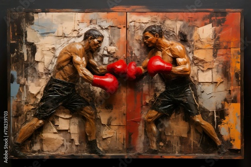 Wallpaper Mural Intensity in the Ring: Professional Box Match. Generative ai Torontodigital.ca