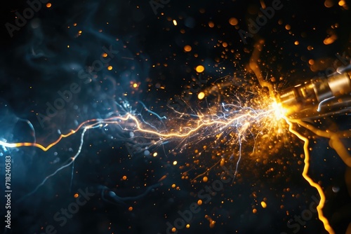 A close-up image of a person holding a spark in their hand. This picture can be used to depict excitement, celebration, creativity, or the concept of a new beginning photo