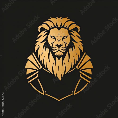 Elegant and luxurious gold lion head logo design. 