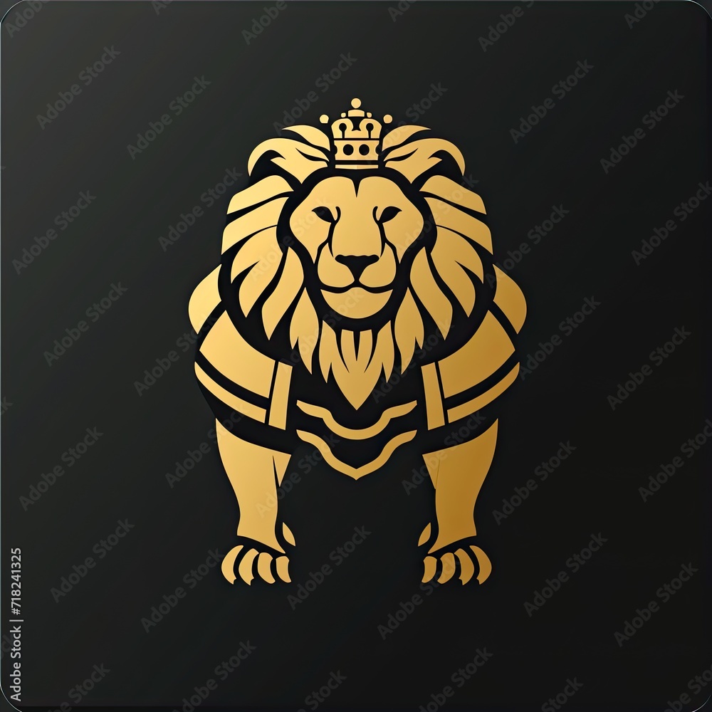 A luxury gold lion head logo seamlessly integrating a defense concept, designed to convey a profound sense of sturdiness, strength, elegance, modernity, luxury, and boldness for the company A luxury gold lion head logo seamlessly integrating a defense concept, designed to convey a profound sense of sturdiness, strength, elegance, modernity, luxury, and boldness for the company