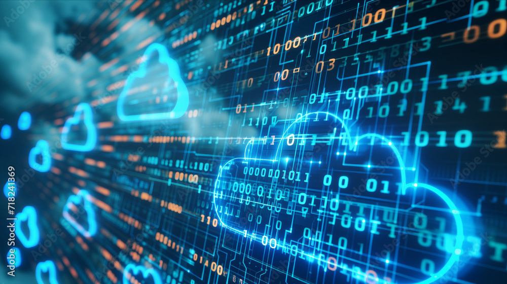 Cloud technology coding background Cloud technology coding background