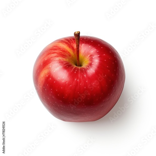 A single piece of  apple top view isolated on white background