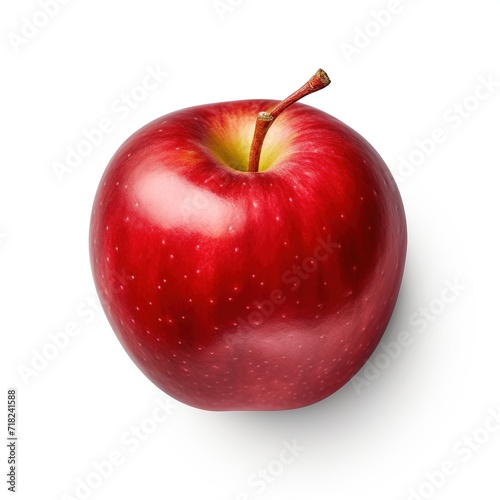 A single piece of apple top view isolated on white background