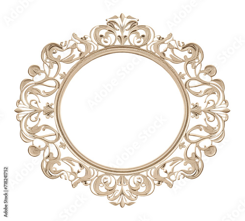 Beautiful lace frame. Isolated cutout on transparent background.