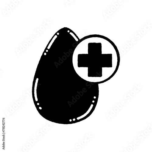 svg donate blood doodle element set