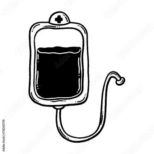 svg donate blood doodle element set