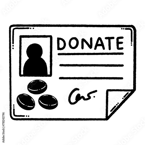 svg donate blood doodle element set