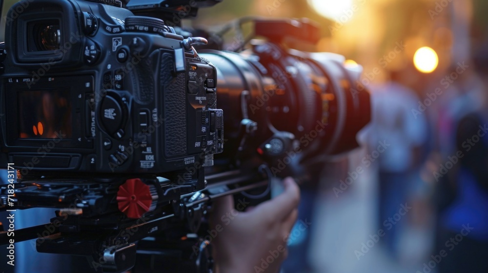 A person holding a camera in front of a group of people. Suitable for photography or group activities A person holding a camera in front of a group of people. Suitable for photography or group activities