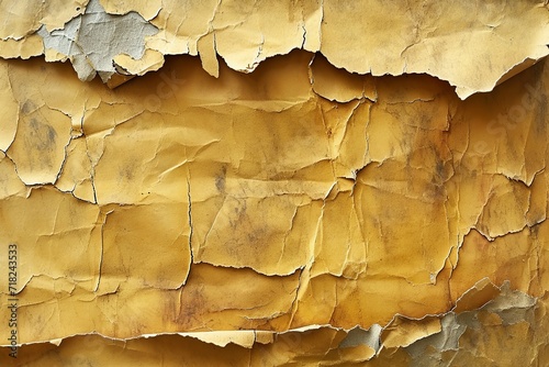 Discover the allure of imperfection with this digital image showcasing torn yellow cardboard paper