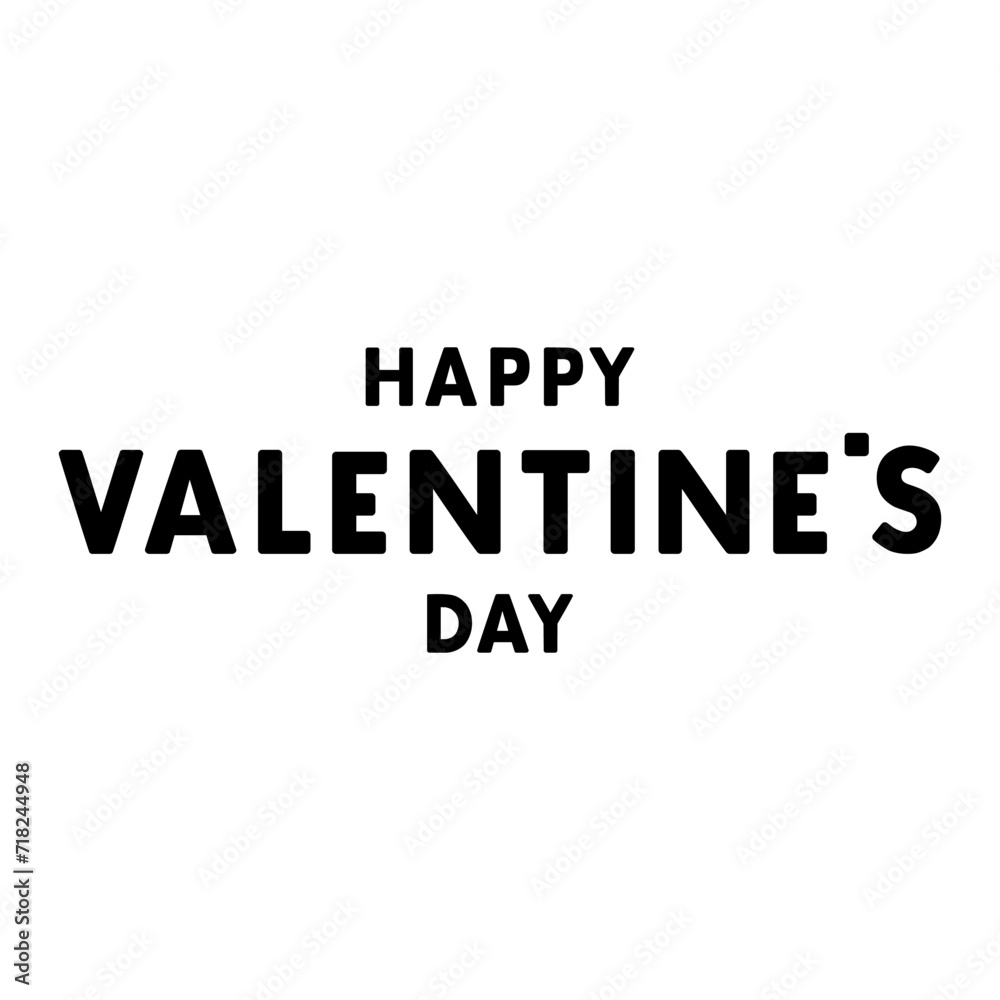 Vector bold text by Happy Valentine day. Background with love typography. Text for card