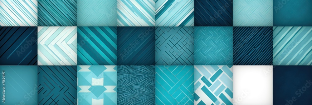 aqua different pattern illustrations of individual different woven fabric patterns