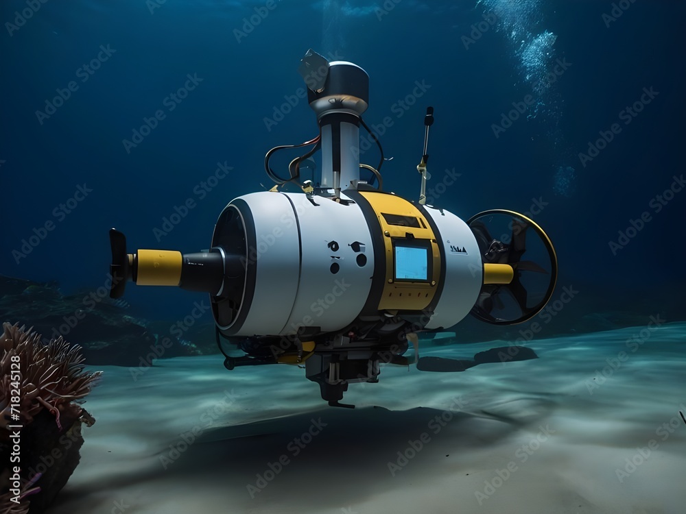 Technological Dive: Advanced Scuba Diver in the Ocean Depths, generative AI Technological Dive: Advanced Scuba Diver in the Ocean Depths, generative AI