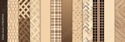 beige different pattern illustrations of individual different woven fabric patterns