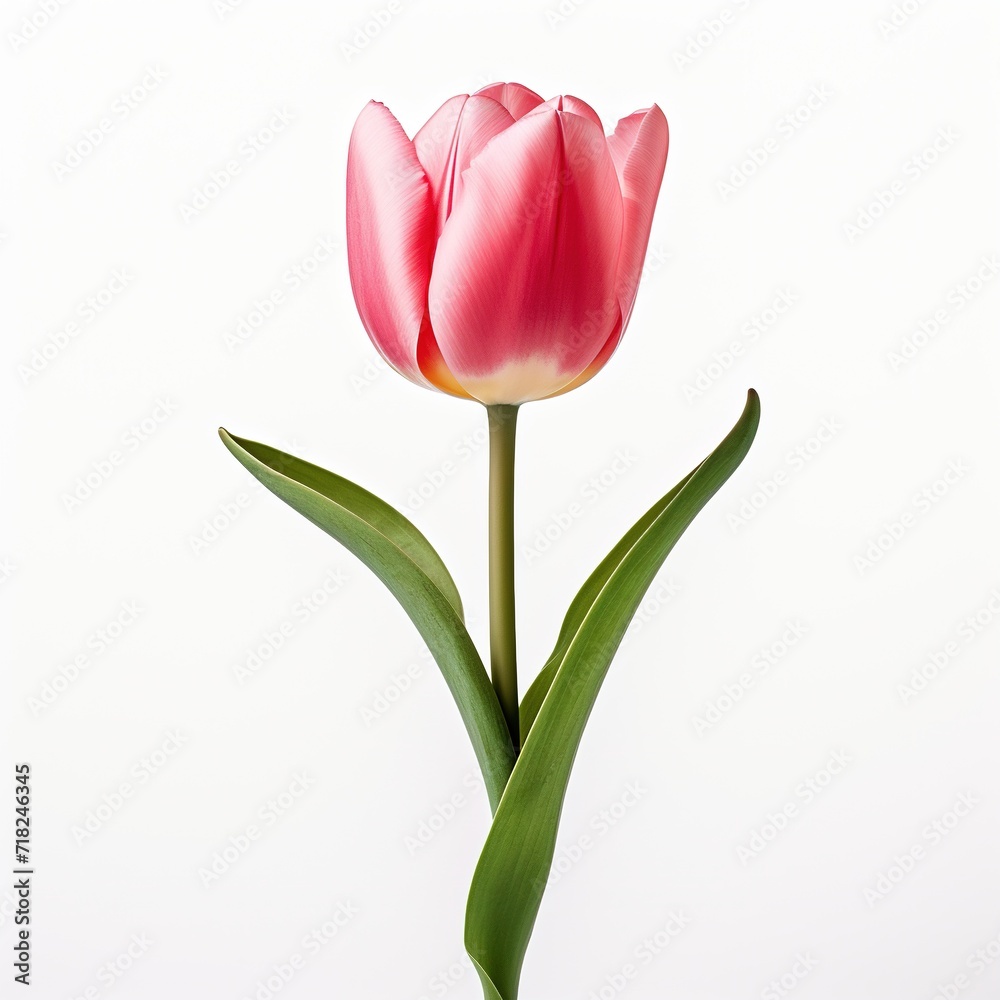 A single piece of tulip isolated on white background A single piece of tulip isolated on white background