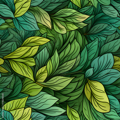 green foliage tile pattern, green leaves floor pattern, leaves tile pattern, seamless pattern