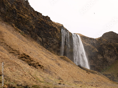 Seljalandsfoss is a 65-metre high waterfall in southern Iceland