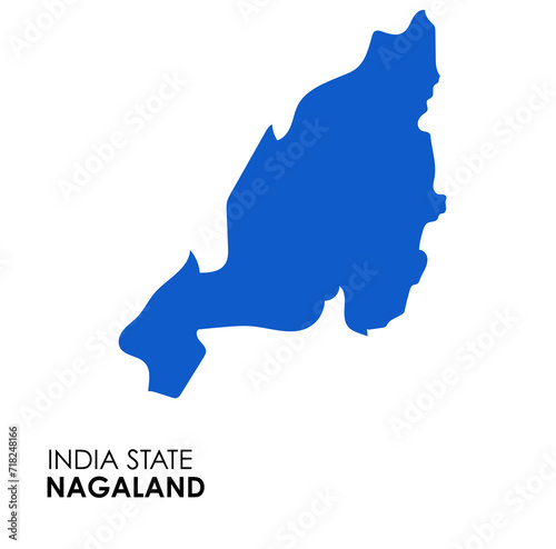 Nagaland map of Indian state. Nagaland map illustration. Nagaland map on white background.