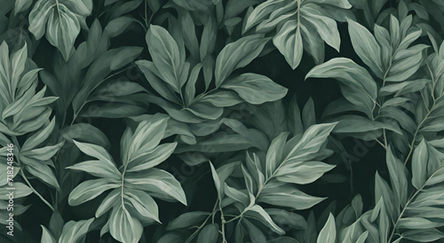 "Sophisticated Wallpaper with Lush Greenery"