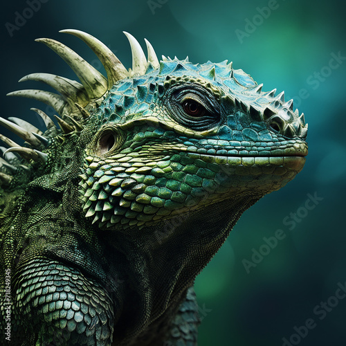 Dazzling Movie Texture Fierce Big Lizard сreated with Generative Ai © Andrii Yablonskyi