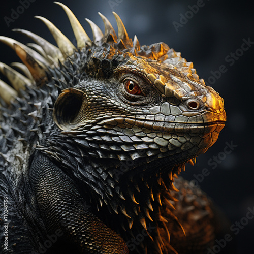 Dazzling Movie Texture Fierce Big Lizard сreated with Generative Ai © Andrii Yablonskyi