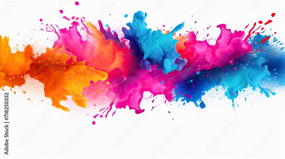 Color Splashes for Holi in White Background