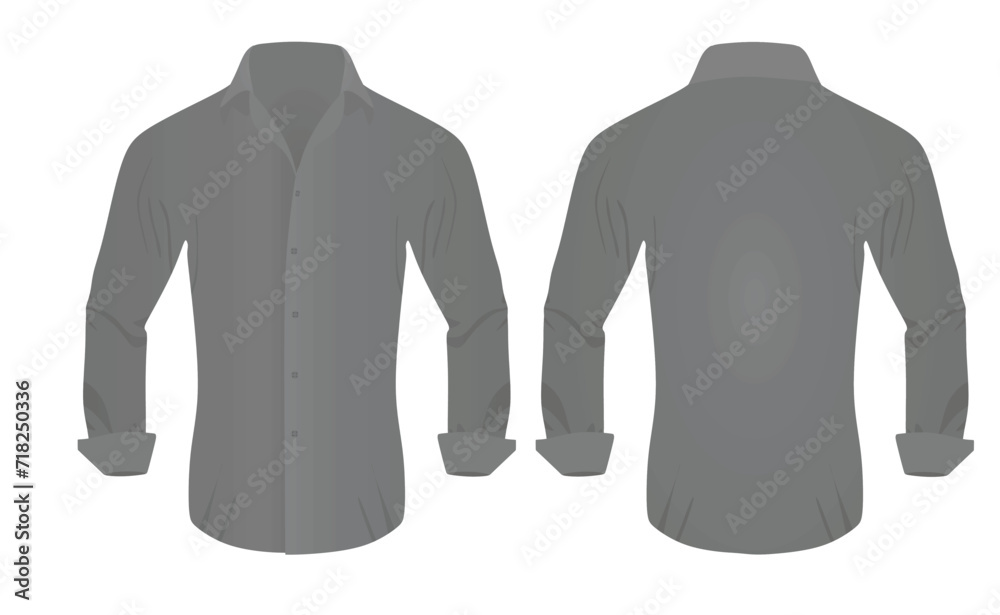Grey man long sleeve shirt. vector illustration Grey man long sleeve shirt. vector illustration