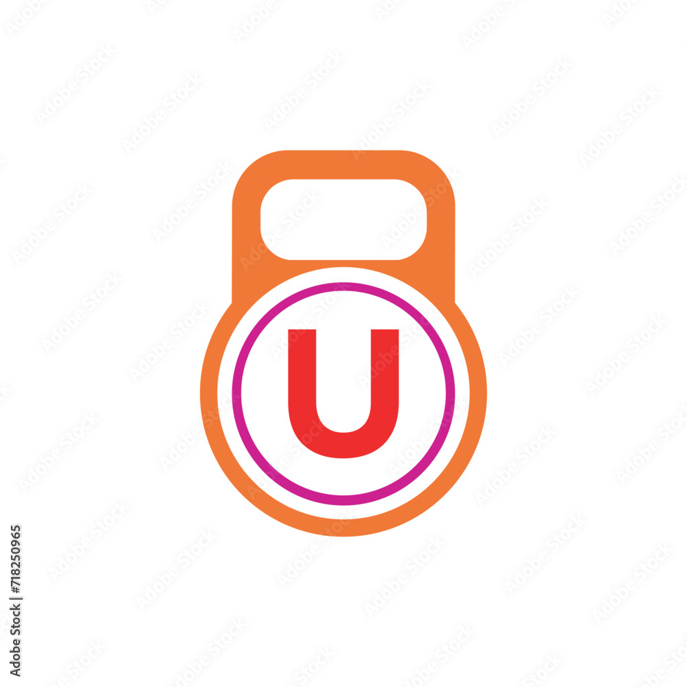 Kettlebel Logo combine with letter U vector template Kettlebel Logo combine with letter U vector template