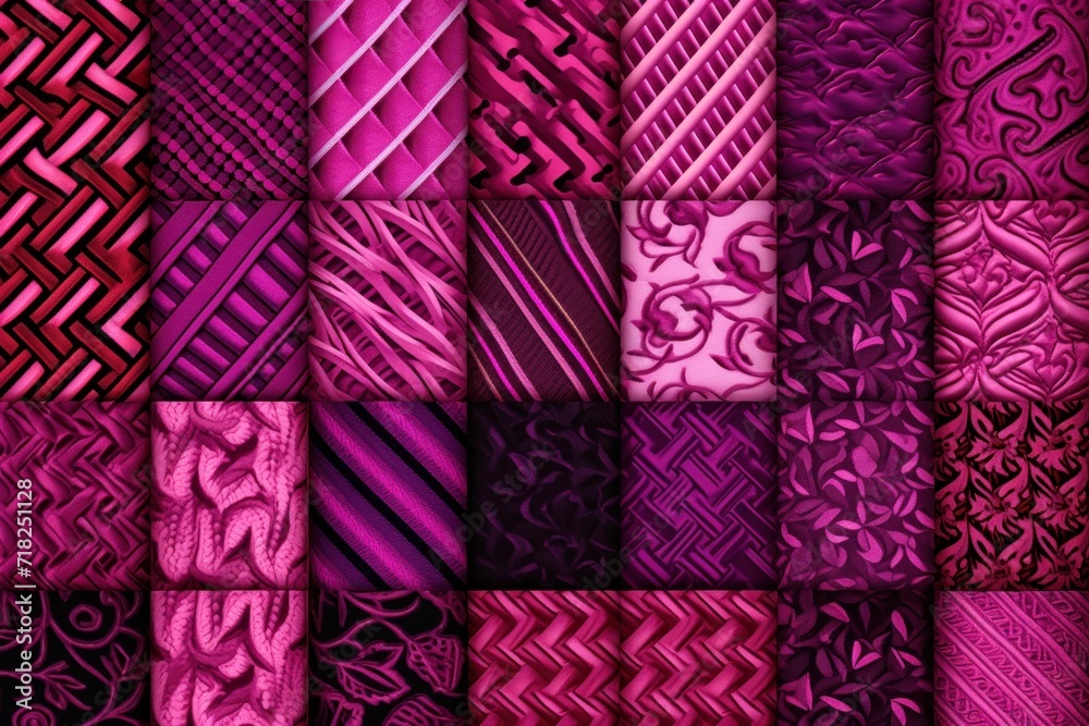 magenta different pattern illustrations