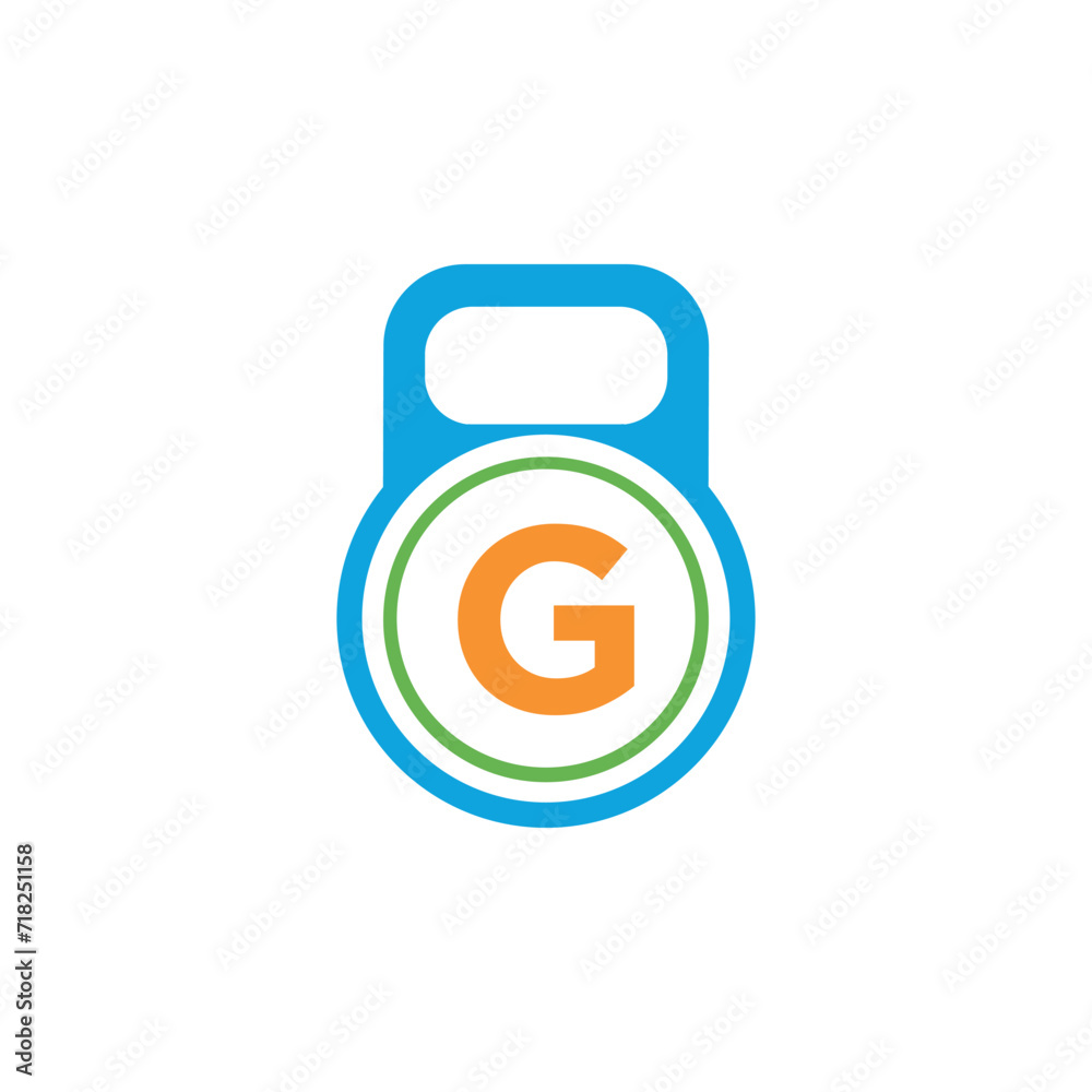 Kettlebel Logo combine with letter G vector template Kettlebel Logo combine with letter G vector template
