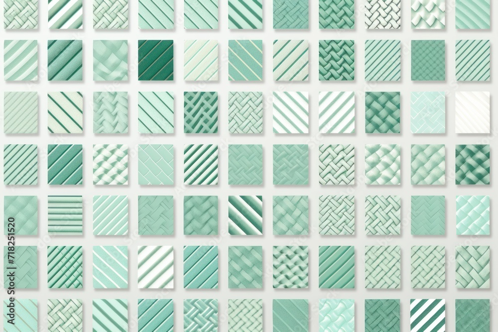 mint different pattern illustrations of individual different woven fabric